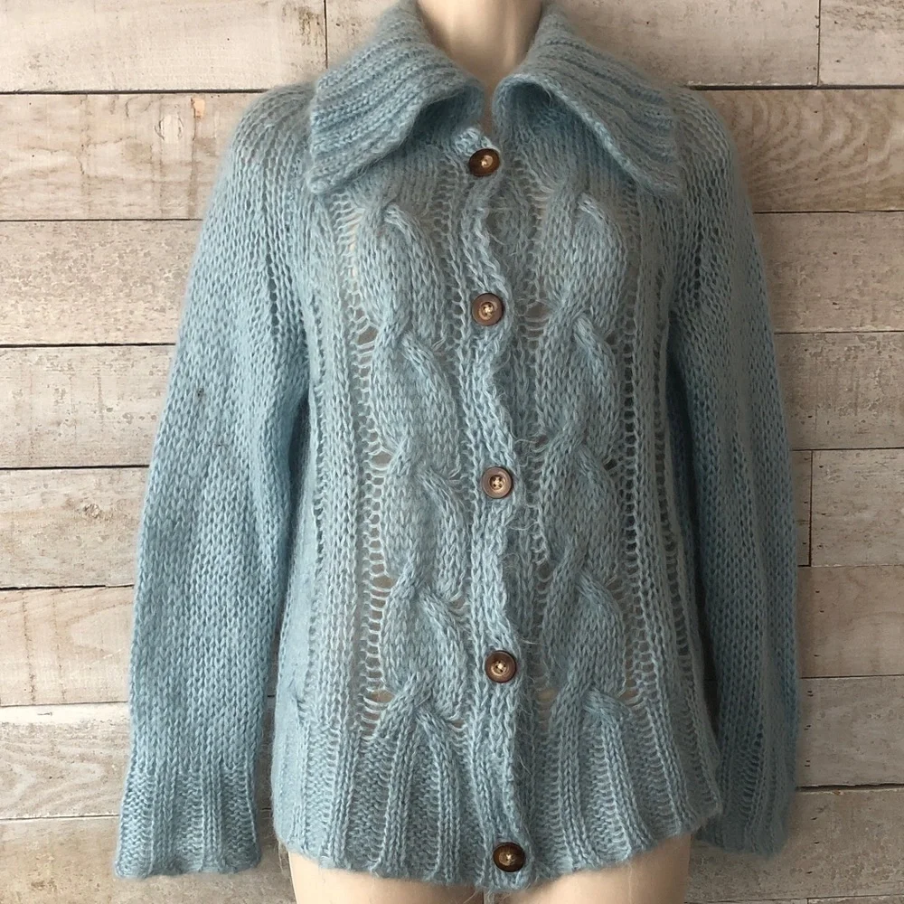 April Cornell chunky Cable knit cardigan - Picture 2 of 5